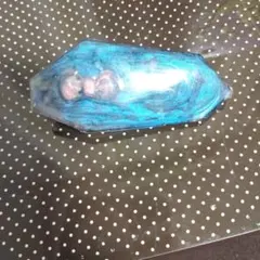 青とピンクのリボンバレッタ