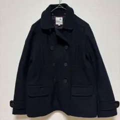 アースミュージックアンドエコロジー　ピーコート 羽織　アウター　S 紺　シンプル