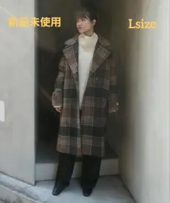 チェック柄コート