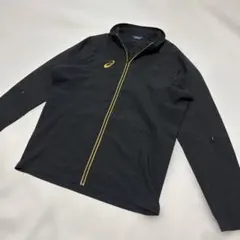 ASICS ブラック ウィンドブレーカー