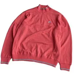 アディダス ゴルフ メンズ 長袖 ハーフジップ セーター L アプリコット 防風