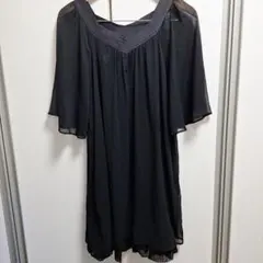 ロペピクニック、ワンピース、M、ブラック、黒、ドット、フォーマル、シフォン