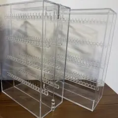 無印良品 アクリル ネックレス ピアスケース 2個セット めじるしアクセサリー