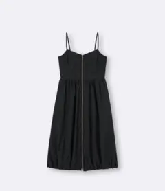 GU ブラック フロントジップワンピース