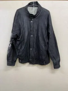 ベラペレVERA PELLE / イタリア製 レザーシングルライダース プリント