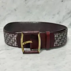 Christian Dior クリスチャンディオール ベルト キャンバス 赤茶のサムネイル