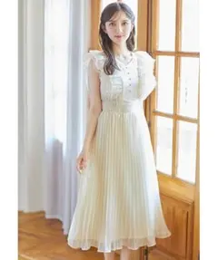 トッコクローゼットウエストシャーリングチュールフリルプリーツワンピース