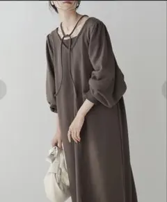 レイヤード風裏毛ワンピース　Bab