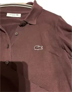 LACOSTE バーガンディ 長袖ポロシャツ