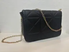 韓国風 キルティング チェーンショルダーバッグ ブラック ミニバッグ 高見え 黒