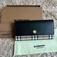 バーバリー 長財布 フラップ ノバチェック サフィアーノ レザー