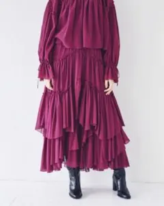 美品　完売品《送料無料》CASA FLINE コットンティアードスカート