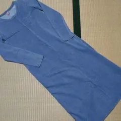 ワンピース　デニム風ワンピース　ロングワンピース　サイズM