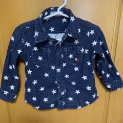 ミキハウス　DOUBLE.B 星柄ネイビー長袖シャツ