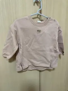 クマ刺繍 ピンク 長袖トレーナー　バースデイ　フタフタ