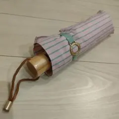 【送料込】ポロラルフローレン　折りたたみ日傘 UVカット ピンクストライプ