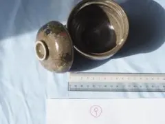 【希少】丸山焼 蓋付きお椀 1客 金彩 秋草文様 伝統工芸 煮物椀 蒸し碗