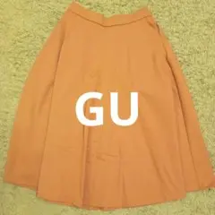 GU キャメル色 フレアスカート Lサイズ　膝丈