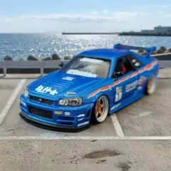1/18ミニカー R34シルエット BBS深リムカスタム - メルカリ