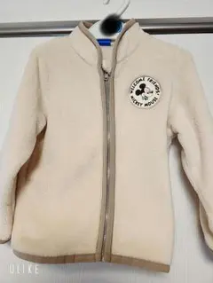 新品未使用ミッキーマウス☆ベージュフリースパーカー　ジャンパーアウターフードなし