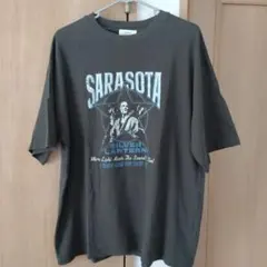 WEGO VINTAGE SARASOTA プリントTシャツ チャコールグレーL