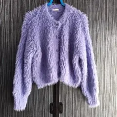GU　ニット　カーディガン　パープル