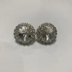 【値下げ】クリスタル装飾 シルバー イヤリング ヴィンテージ品 アクセサリー