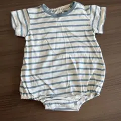 Birthday オーガニックコットン ボーダー ロンパース 70