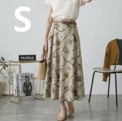 【MURUA】Sフラワータックスカート花柄春ロングエレガントデート