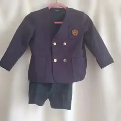 川口市こばと幼稚園制服　130　ネイビー ダブルボタンジャケットとパンツセット