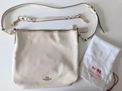 COACH コーチ ショルダーバッグ 2way アイボリー ホワイト レザー