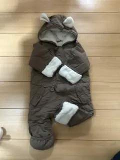 クマ耳付きフリース裏地ベビーアウター