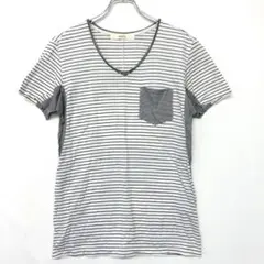 VADEL 日本製 古着 胸ポケ 脇下切り替え ボーダーパネル Tシャツのサムネイル
