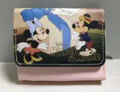 Disney ミッキー＆ミニー 三つ折り財布 ピンクのサムネイル