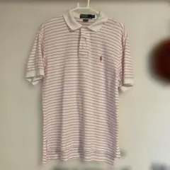 Polo by Ralph Lauren M ポロシャツ ホワイト/ピンクストラ