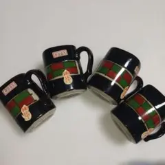 レトロな手書きマグカップ4個セット　未使用