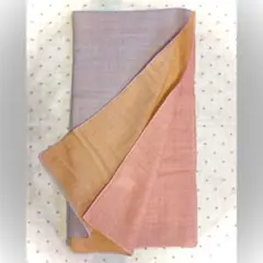 【新品・未使用】ストール 青×ピンク×オレンジ 郡内織物 富士桜工房 やすらぎ