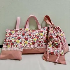 ハンドメイド いちご柄 入園入学セット 2点セット - メルカリ