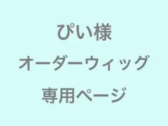 ぴい様　オーダーウィッグ　専用ページ
