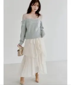 タグ付き　SNIDEL ストレートプリーツティアードスカート