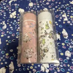 リンネル付録　ムーミンステンレスボトル　白ピンク