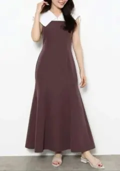 MERCURYDUO 　セーラーカラーシャツ付きベアトップマーメイドワンピース