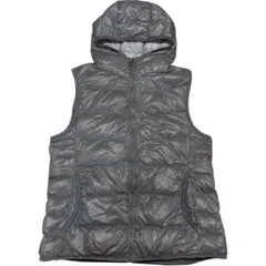 UNIQLO ユニクロ ウルトラライトダウンフーディー ベスト グレー 光沢