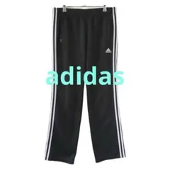 adidas　トラックパンツ　ジャージ　刺繍ロゴ　ワンポイント　万国旗