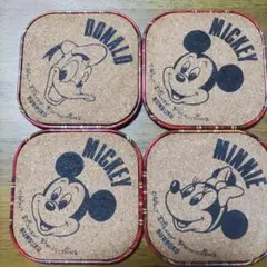 東京ディズニーランド ミッキー・ミニー・ドナルド コースター 4枚セット