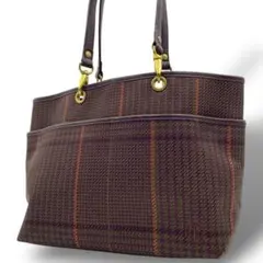 ラルフローレン トートバッグ ショルダー 肩掛け 千鳥格子 裏地総柄 A4