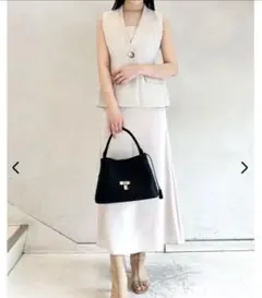 ウエストシェイプジレ&サテンワンピースセット