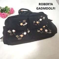【人気☆オシャレ☆ROBERTA GANDOLFI】黒　2way 花　バッグのサムネイル