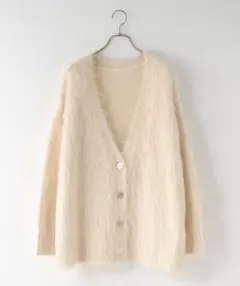 LOWRYSFARM シャギーロングVネックカーディガン