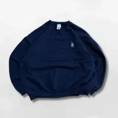 ワンポイントロゴスウェット XL ネイビー シンプル アメカジ GILDANのサムネイル